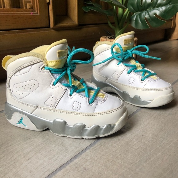 Rare. Jordan 9 retro lemon turquoise toddler size 7 - Picture 1 of 11